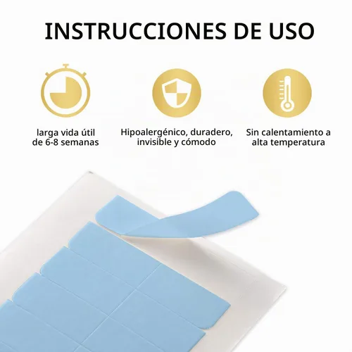 Vista 3 de YILITE 60 extensiones de cabello, cinta azul de repuesto de 1.6 x 0.3 in, adhesivo de doble cara para extensiones de cabello adhesivas
