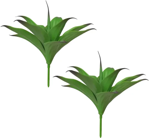 Vista 21 de Velener Plantas artificiales de agave falsas, Plantas suculentas falsas para decoración de habitaciones, tallos de plantas de agave sintético sin
