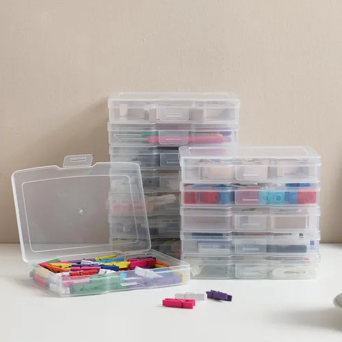 Vista 7 de novelinks Cajas transparentes de almacenamiento de fotos de 4 x 6 pulgadas – Cajas organizadoras de fotos – Caja de almacenamiento de fotos