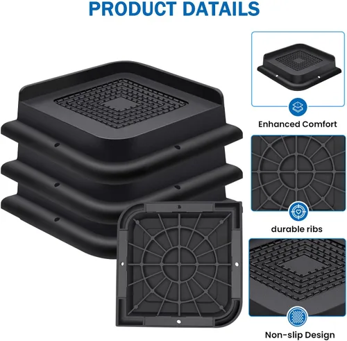 Vista 3 de ANNKUT Elevadores de cama de 1 pulgada resistentes, elevadores de muebles para cama, escritorio, mesa, sofá, sofá, elevadores de cama de gran