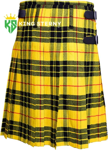 Vista 3 de KS - Kilt escocesa de 5 yardas para hombre, hecha de lana acrílica, 13 onzas, tartán, varios asesinos de tartán