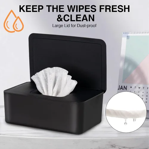 Vista 5 de Dispensador de toallitas para bebés, soporte para toallitas para bebés y adultos, mantiene el tejido húmedo fresco, funda de toallitas