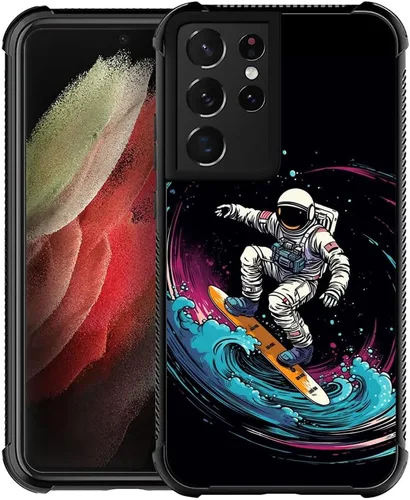 Vista 43 de Funda compatible con Samsung Galaxy S21, diseño de elefantes africanos, diseño increíble a prueba de golpes, antiarañazos, carcasa trasera