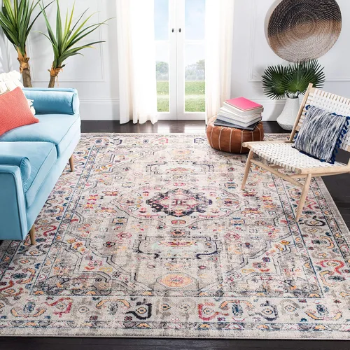 Vista 10 de SAFAVIEH Madison Collection - Alfombra de pasillo de 2 pies 2 pulgadas x 8 pies, color salvia y marfil, diseño bohemio oriental envejecido,