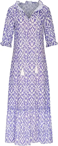 Vista 3 de Vestido largo de verano para mujer, estilo bohemio, floral, holgado, casual, con volantes, escalonado, playa, vacaciones, boda, vestido largo tipo