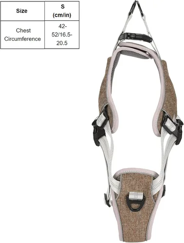 Vista 2 de Dog Vest Harness Adjustable Reflective Pet AntiLost Chest Harness for Large Medium Dogs Coffee Color Polyester Nylon One Size (S)