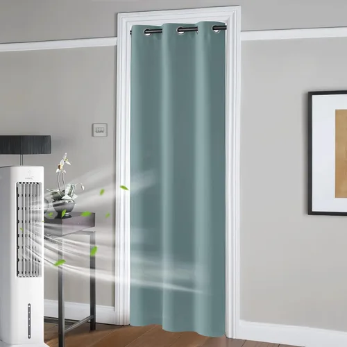 Vista 56 de RYB HOME Cortinas portátiles para puerta con privacidad, cortinas opacas y aislantes térmicas para dormitorio, armario, sala de estar, comedor, Beige