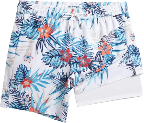 Vista 42 de maamgic Traje de Baño para Hombre 2 en 1, Pantalones Cortos de Natación de 17.8 cm para Hombre, Trajes de Baño, Pantalones Cortos de Tabla