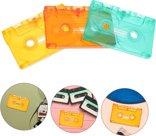 Vista 9 de Vintage Cassette Tape Wall Sculptures Set of 3 Plastic Decorative Pieces