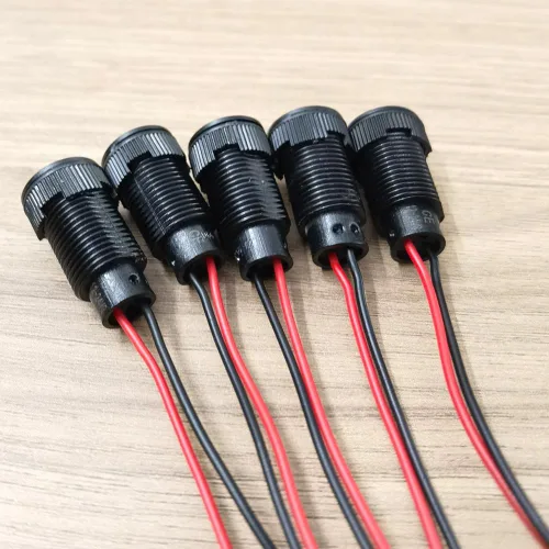 Vista 4 de Gebildet 5 piezas de luz piloto indicadora LED de plástico AC/DC 12-24V, tamaño del orificio de montaje 12 mm (rojo/naranja/azul/verde/blanco)
