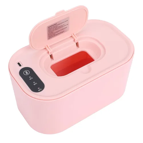 Vista 8 de Baby Wet Wipes Warmer Dispenser Top Heating Wipe Warmer Holder Holds 80 Wipes with 3 Indicator Lights (Roseate)