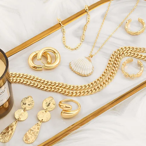 Vista 7 de CANEVINKA Collar con dije de moneda con placa de oro de 18 quilates para mujer, delicado, brújula, girasol, cadena personalizada, joyería en capas