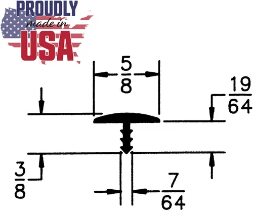Vista 2 de Outwater Industries 25 pies almendra 5/8 pulgadas centro Barb Tee Molding T Molding Hobbyist Pack, pequeños proyectos, máquinas de arcada y mesas