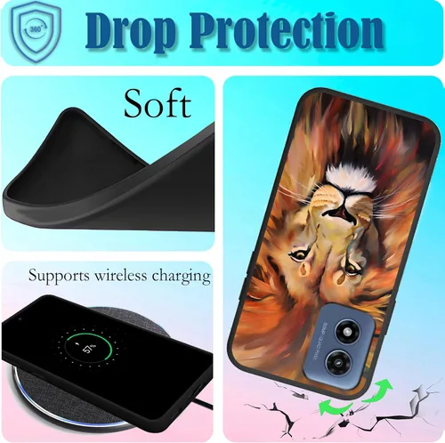 Vista 4 de Funda para Motorola Moto G Play 4G 2024, delgada y ligera, de silicona de TPU suave, color negro, ultrafina, para Motorola Moto G Play 4G 2024, Art