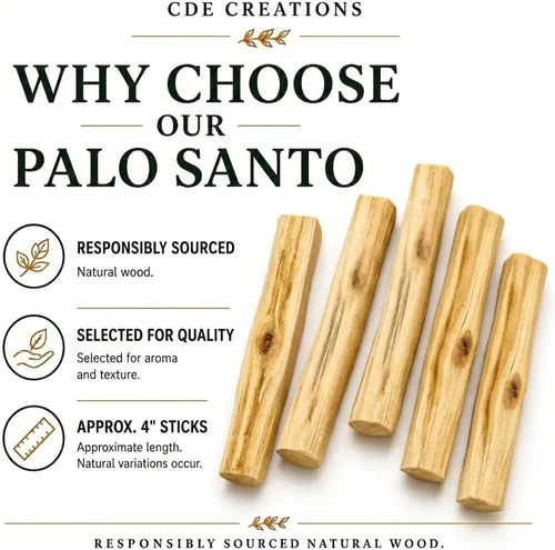 Vista 3 de 20 palitos de Palo Santo, madera natural prémium para limpieza