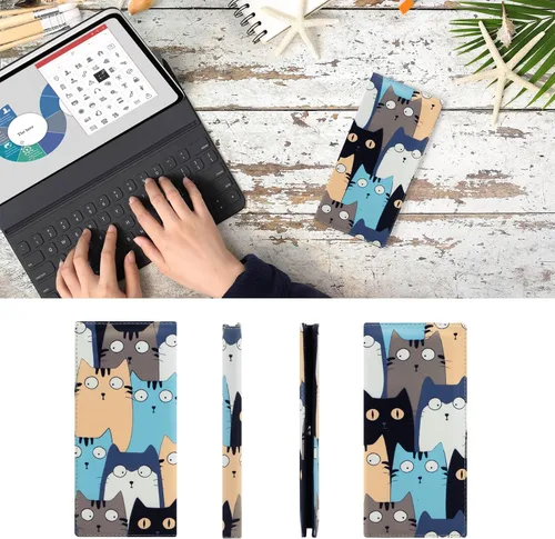 Vista 134 de HUA ANGEL Billetera ultra delgada para mujer, con bloqueo RFID, tarjetero de crédito, plegable, largo, hebilla magnética, billete para mujer, Owl