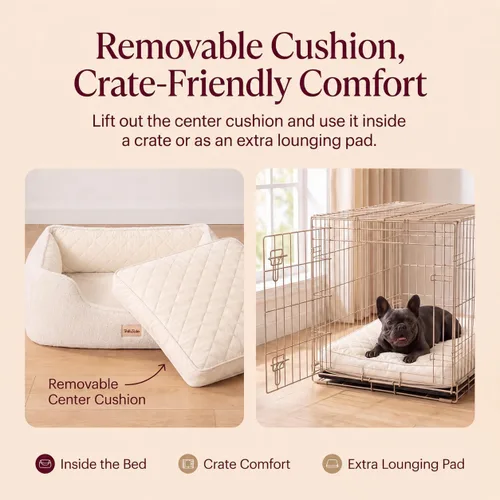 Vista 8 de Cama ortopédica refrescante para perros pequeños, espuma viscoelástica