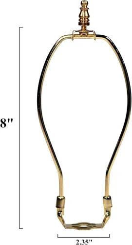 Vista 3 de Creative Hobbies® Kit de arpa de lámpara de 8 pulgadas, acabado dorado, arpa de peso regular, acabado premium y base de arpa para lámparas de mesa
