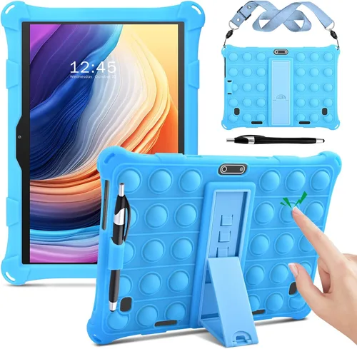 Vista 11 de DETUOSI Winsing 10 - Funda de silicona compatible con Dragon Touch Notepad K10, funda universal para tablet de 10 pulgadas, funda protectora Negro