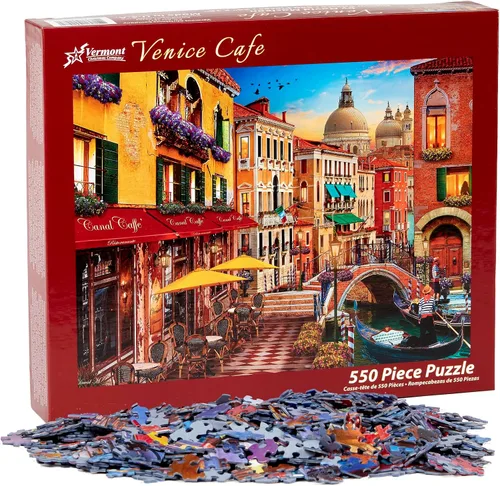 Vista 4 de Vermont Christmas Company Venice Cafe - Rompecabezas de 550 piezas