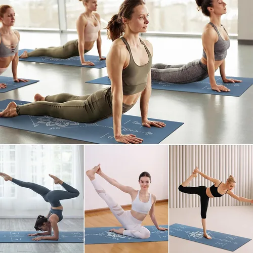 Vista 2 de Avoalre Tapete de yoga plegable, respetuoso con el medio ambiente, tapete de yoga de viaje de PVC plegable, tapete de yoga de doble cara