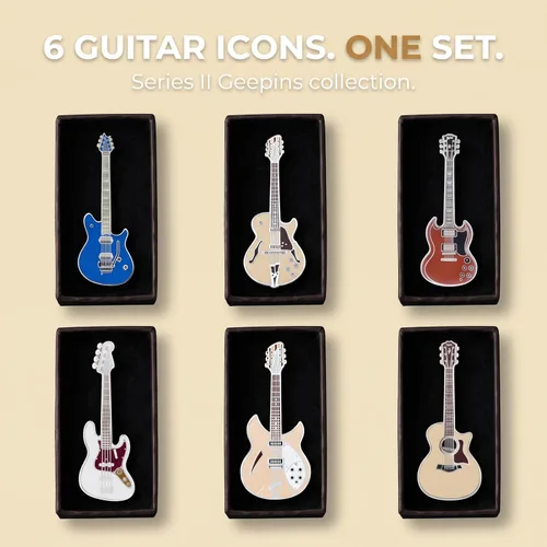 Vista 7 de Pines de guitarra esmaltados Geepins Paquete de 6 Guitarra Serie II