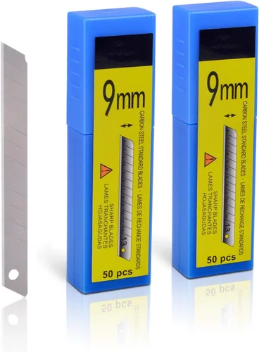 Vista 10 de FOSHIO Hojas de Repuesto para Cuchillo de Arte Universal de 30 Grados con Corte de Snap-off, Material de Acero al Carbono de Alta Dureza, Hojas