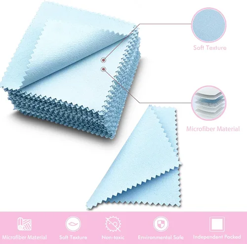 Vista 3 de Xiaoxingyun - 120 paños de limpieza para joyas, paños de pulido para joyas envueltos individualmente, paño de limpieza de plata para joyas de plata