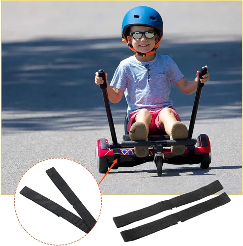 Vista 6 de 8 correas ajustables de fijación para asiento de aeropatineta y 4 correas protectoras para carrito de hoverboard, cable de sujeción de gancho