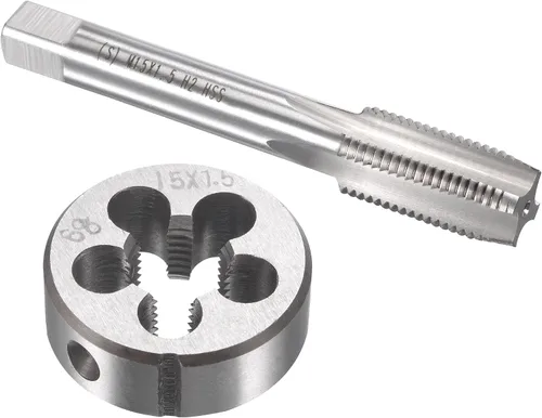 Vista 16 de uxcell M13 x 0.039 in Juego de llaves métricas y troqueles, rosca de máquina con troquel de roscado redondo, kit de grifo y troquelado