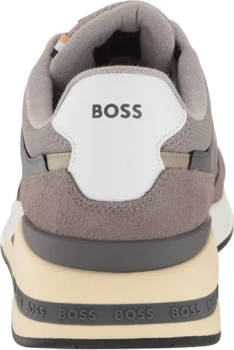 Vista 3 de BOSS Zapatillas de deporte de material mixto para hombre con gamuza y cuero liso