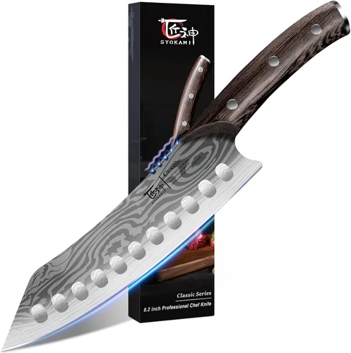 Vista 2 de SYOKAMI Kiritsuke - Cuchillo de chef de 8.2 pulgadas+cuchillo de chef de 7.7 pulgadas