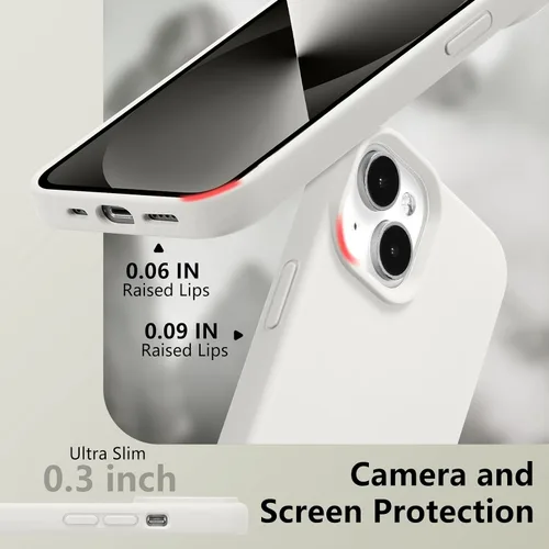 Vista 363 de Funda magnética de silicona para iPhone 13 Pro, color blanco antiguo [Compatible con Magsafe] [Forro de microfibra suave antiarañazos], funda