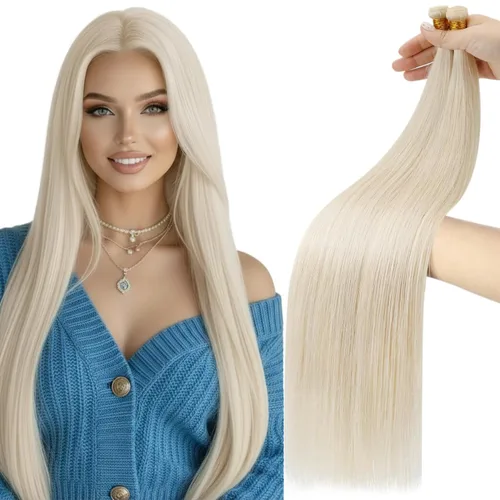 Vista 14 de Moresoo Extensiones de cabello humano real para coser, color negro natural