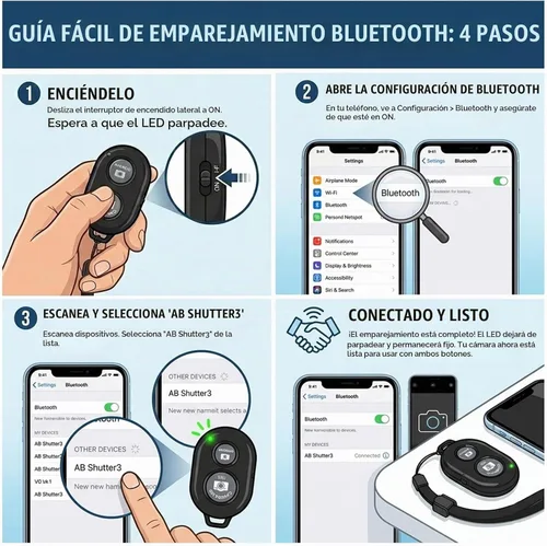 Vista 6 de Ruittos Adaptador de montaje de trípode para teléfono con control remoto de cámara, clip de soporte para teléfono celular con abrazadera ajustable