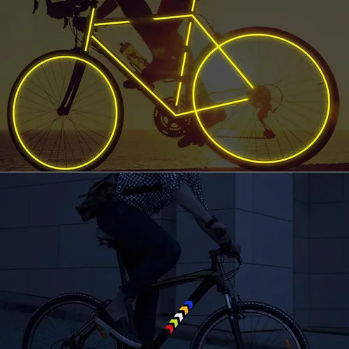 Vista 7 de TuTuYa Juego de guardabarros de bicicleta, guardabarros ajustables para bicicleta con 2 calcomanías reflectantes de flecha y 1 cinta reflectante