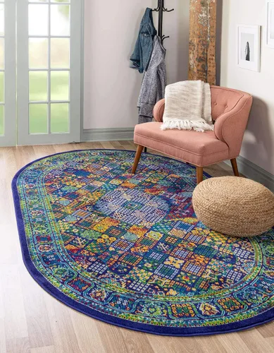 Vista 17 de Unique Loom Colección Calypso - Alfombra Trinidad (rectangular, 2 x 3 pies, fucsia/verde)
