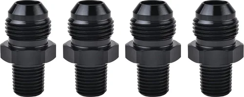 Vista 7 de EVIL ENERGY 3AN macho Flare a 1/4 "NPT adaptador de montaje de tubería de aluminio recto negro 4PCS