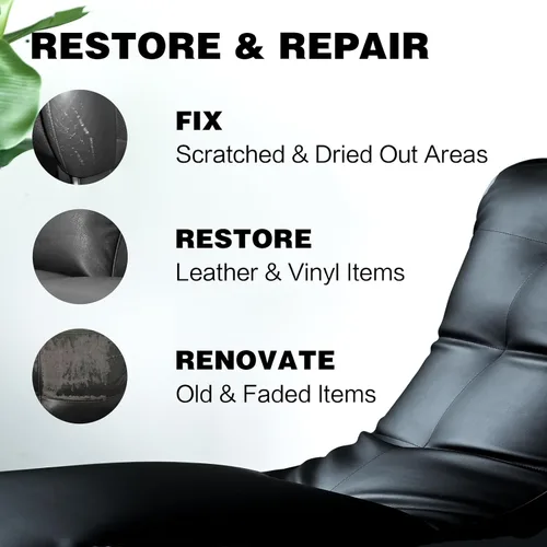 Vista 2 de Bálsamo de recoloración de cuero, kit de reparación de cuero beige para muebles, tinte de cuero y pintura para recolorear, restaurar y reparar cuero
