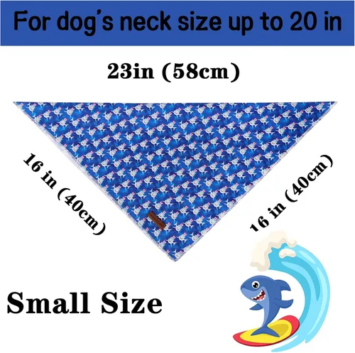 Vista 5 de Unique style paws Bandana para perro con bandera del Día de la Independencia, ideal para perros pequeños, medianos y grandes Bandana de tiburón