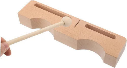 Vista 8 de Kisangel Wooden Frog Instrument with Mallets Light Yellow Percussion Block for Adults Ergonomic Design for Comfortable Handling for Musical