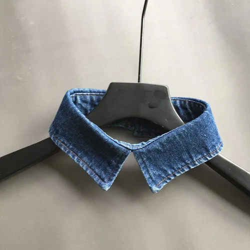 Vista 4 de YEKEYI - Gargantilla de mezclilla falsa con cuello de imitación para mujer