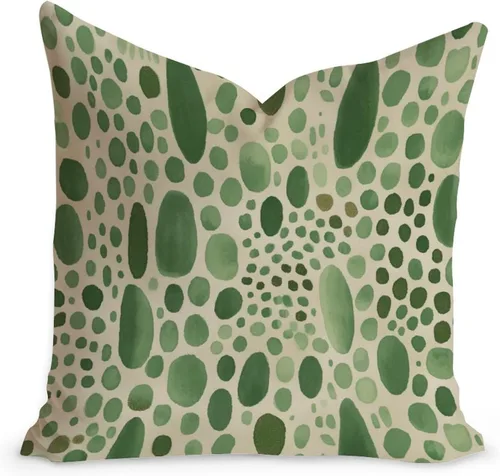 Vista 29 de Funda de cojín decorativa con estampado de guepardo verde peridoto para sofá, funda de almohada verde crema con estampado de leopardo con A-16