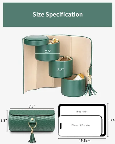 Vista 84 de Vlando Viaggio - Joyero pequeño, caja de almacenamiento para accesorios de viaje