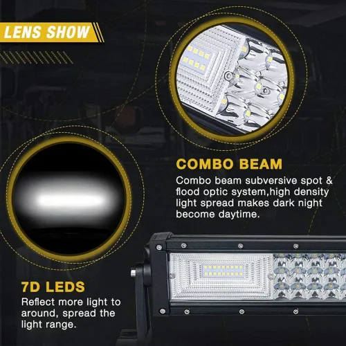 Vista 4 de Willpower - Barra de luz LED curvada de 42 pulgadas 540 W de triple fila para Jeep Truck Car ATV SUV 4X4 4WD Camión conducción lámpara