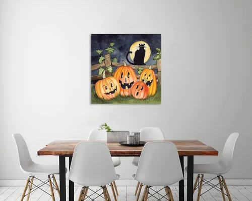 Vista 3 de Jaxson Rea "Haunting Halloween Night I No Border Gallery Wrapped Canvas by Kathleen Parr McKenna, 12" x 12