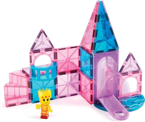 Vista 5 de Magna-Tiles Castle - Juego de construcción magnética de 25 piezas, la marca original de construcción magnética