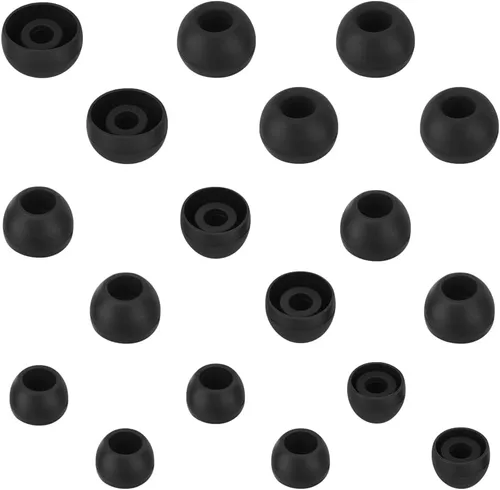 Vista 9 de Auriculares de silicona pequeños de repuesto para auriculares intrauditivos, puntas de goma, 10 pares (negro)