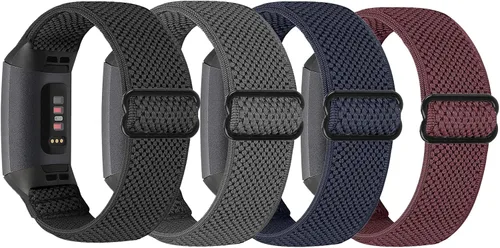 Vista 9 de Vodtian Correa de reloj de nailon elástica compatible con Fitbit Charge 4/Fitbit Charge 3 /SE, correas deportivas trenzadas ajustables Solo Loop
