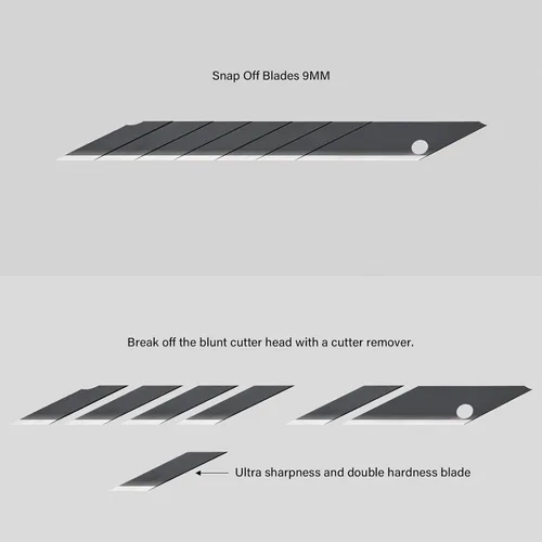 Vista 13 de FOSHIO Cuchillo de manualidades para arte, manualidades, fabricación de modelos, cuchillo utilitario retráctil con bloqueo automático con 10